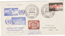 United Nations Stamp Days Paris 1959 + UNESCO - Lettres & Documents