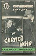 Espionnage Erik SUNKS Carnet Noir 1961 - Old (before 1960)