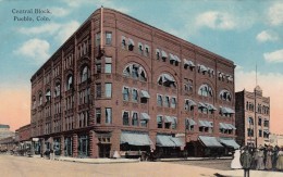 Pueblo Colorado, Central Block Street Scene Business District, C1900s/10s Vintage Postcard - Pueblo