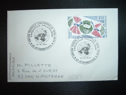 LETTRE TP CENTENAIRE DE L'UNION POSTALE UNIVERSELLE 1,20 OBL.13-10-1974 67 STRASBOURG EXPOSITION PHILATELIQUE - UPU (Wereldpostunie)