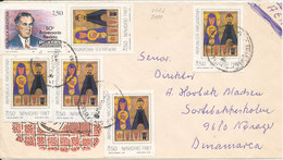 Argentina Cover Sent Air Mail To Denmark 4-3-1988 Topic Stamps (the Cover Is Cut In The Right Side) - Cartas & Documentos