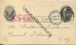 USA - Postkarte Mit Rotem Zusatzstempel/red Stamp GENERAL DELIVERY - Ganzsache Gel. 1904 - 1901-20