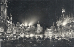 CPSM . BRUXELLES . GRAND'PLACE LA NUIT . CARTE ECRITE AU VERSO - Bruxelles La Nuit