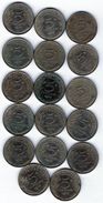 Lot De 17 Pièces De 5 Centimes De 1970 - En T B Et En T T B - Kiloware - Münzen