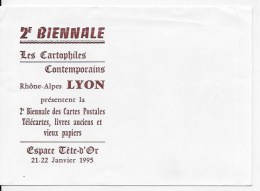 Enveloppe Biennale Les Cartophiles Lyon 1995 - Andere & Zonder Classificatie