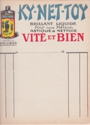 FACTURE - MARQUE KY NET TOY - DROGUERIEBRILLANT LIQUIDE POUR METAUX  VITE ET BIEN - Droguerie & Parfumerie