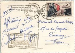 Brazzaville AEF 1952 - Cachet Spécial Monseigneur Augouard - Congo - Brieven En Documenten