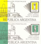 ARGENTINA Booklet 16/17, 1987 C-stamps, Train On Cover - Markenheftchen