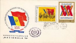 5592FM- NATIONAL DAY, HOMELAND FREE FROM FASCISM, SPECIAL COVER, 1974, ROMANIA - Lettres & Documents