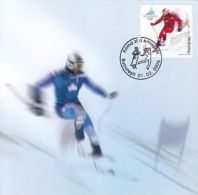 5649FM- TORINO'06, WINTER OLYMPIC GAMES, SKIING, MAXIMUM CARD, OBLIT FDC, 2006, ROMANIA - Winter 2006: Torino