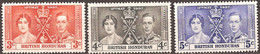 BRITISH HONDURAS..1937..Michel # 109-111...MLH. - Honduras Británica (...-1970)