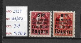 LOTE 1327   ////   ALEMANIA BAYERN  AÑO 1919 - YVERT Nº:  171/172        ¡¡¡¡¡¡¡  LIQUIDATION !!!!!!!! - Other & Unclassified