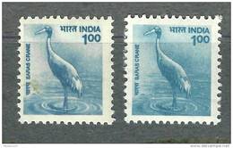 INDIA, 2000, Definitives, Definitive Saras Crane,  2 Different Varieties, See Scan / Details, MNH,(**) - Neufs