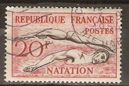 FRANCE   -   1953.    Y&T N° 960 Oblitéré Cachet Rond..   Natation - Schwimmen