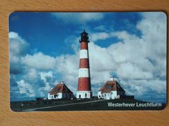 Germany Phonecard With Chip Lighthouses Westerhever Leuchtturm - Vuurtorens