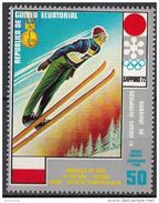 7218 Guinea Equatoriale 1972 XI Olimpiadi Invernali Sapporo  ORO Salto Dal Trampolino A. Fortuna Nuovo MNH - Winter 1972: Sapporo