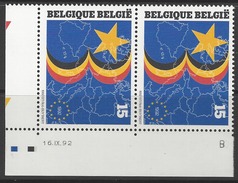 Belgique COB 2485 ** (MNH) - Date 16.IX.92 - Datiert