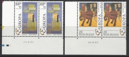 Belgique COB 2501 à 2502 ** (MNH) - Coin Daté 22 Et 25.III.93 - Dated Corners