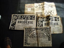 BRODERIE LOT 2X BRODERIE LYONNAISE 1X BRODERIE BLANCHE 1X LE JOURNAL DES BRODEUSES 1X MONOGRAMMES 1920 A 1944 - Punto De Cruz