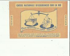 Buvard  CAISSE NATIONALE ASSURANCES SUR LA VIE A Adressé A CAISSE DES DEPOTS A LILLE 59 - Bank & Versicherung