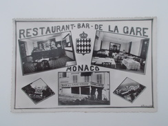 Carte Postale - MONACO - Multi Vues Du Restaurant Bar De La Gare - (1640) - Cafés & Restaurants