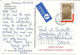 Mi 3329 Solo Postcard Constitution 200th Anniversary - 20 January 1993 Chełmno To Denmark - Brieven En Documenten