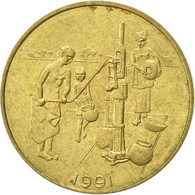 Monnaie, West African States, 10 Francs, 1991, Paris, TTB, Aluminum-Bronze - Costa De Marfil