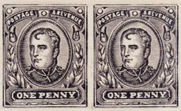 GREAT BRITAIN 1902 Emperor Napoleon 1d Black IMPERF.PAIR ESSAY  [essai,Probedruck,ensayo,saggio,proef] - Essays, Proofs & Reprints