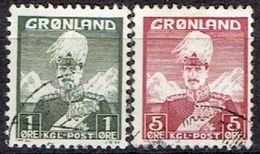 GREENLAND  # FROM 1938  STAMPWORLD 1A-2A  TYPE II - Oblitérés