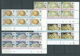 BIOT 1972 Coral Formations Set 4 MNH As Marginal Blocks Of 6 With Plate Number - Territoire Britannique De L'Océan Indien