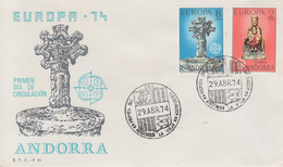 Enveloppe  FDC  1er  Jour   ANDORRE     Paire    EUROPA     1974 - Other & Unclassified