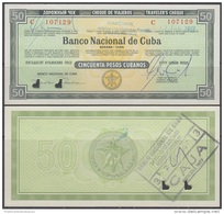 1985-BK-182 CUBA 50$ 1985 CHEQUE VIAJERO. TRAVELER CHECK UNC ANULADOS. - Kuba