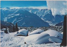 SUISSE,SCHWEIZ,SVIZZERA,SWITZERLAND,HELVETIA,SWISS ,VERBIER ,VUEAERIENNE SOUS LA NEIGE,IL Y A 40 ANS - Andere & Zonder Classificatie