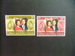 GILBERT & ELLICE ISLANDS Islas Gilbert Y Ellice 1972 NOCES D´ARGENT De La REINE Yvert N 201 / 02 FU - Gilbert- En Ellice-eilanden (...-1979)