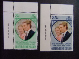 GILBERT & ELLICE ISLANDS Islas Gilbert Y Ellice 1973 MARIAGE ANNE Et MARK Yvert N 211 / 12 ** MNH - Gilbert & Ellice Islands (...-1979)