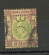 HONG KONG (GB) - EDOUARD VII - N° Yt 85 Obli. PERFORÉ "HSBC" - Usados