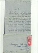 Enveloppe Timbrée  Lettre De Melle PLOTNO A PARIS 75 _Adressé A Melle Josette  SARROY  A Montauban 82 En 1946 - Cartas & Documentos