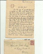 Enveloppe Timbrée  Lettre De Melle COLETTE PLOTNO A PARIS 75 _Adressé A Melle Josette  SARROY  A Montauban 82 En 1944 - Lettere