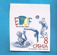 2006  6  PALAVOLO VOLEYBALL TURNEN WATER POLO EINMALIG IMPERFORATE  SERBIA SRBIJA SERBIEN MBH - Wasserball