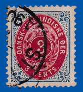 1898 DENMARK DANISH WEST INDIES 3 CENTS P. 12¾ X 12¾  FACIT 15 ST. THOMAS CANCEL - Denmark (West Indies)