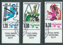 1975 ISRAELE USATO SICUREZZA SUL LAVORO CON APPENDICE - T10-8 - Oblitérés (avec Tabs)