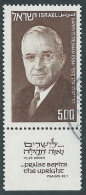 1975 ISRAELE USATO HARRY S. TRUMAN CON APPENDICE - T10-8 - Used Stamps (with Tabs)