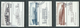 1974-75 ISRAELE USATO ARCHITETTURA PRIMA SERIE CON APPENDICE - T11-7 - Gebraucht (mit Tabs)