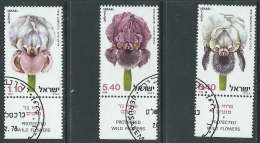 1978 ISRAELE USATO FIORI SELVATICI CON APPENDICE - T12-4 - Used Stamps (with Tabs)