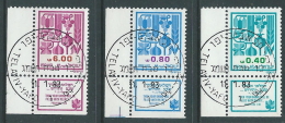 1983 ISRAELE USATO LE SETTE SPECIE TRE VALORI CON APPENDICE - T13-2 - Usados (con Tab)