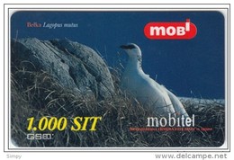 SLOVENIA Bird Rock Ptarmigan Belka Lagopus Mutus Prepaid Phonecard 31.1.2001 - Uccelli Canterini Ed Arboricoli