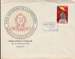 5733FM- ROMANIAN COMMUNIST PARTY ANNIVERSARY, SPECIAL COVER, 1971, ROMANIA - Cartas & Documentos