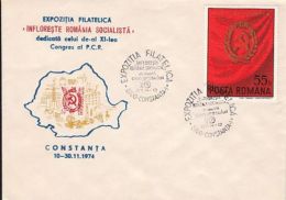 64406- ROMANIAN COMMUNIST PARTY CONGRESS, SPECIAL COVER, 1974, ROMANIA - Covers & Documents