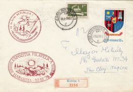64443- HARGHITA COUNTY LANDSCAPES, PHILATELIC EXHIBITION, REGISTERED SPECIAL COVER, 1979, ROMANIA - Covers & Documents