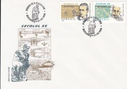 64449- 20TH CENTURY PERSONALITIES, DISCOVERIES, EINSTEIN, MARCONI, COVER FDC, 1998, ROMANIA - FDC